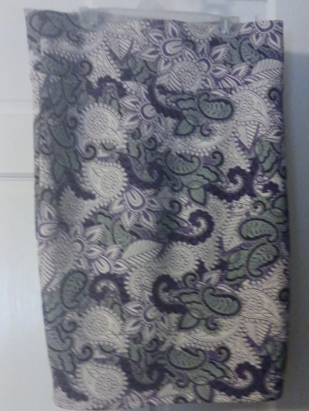 LuLaRoe Floral Paisley Print Pencil Skirt in Purple & Mint